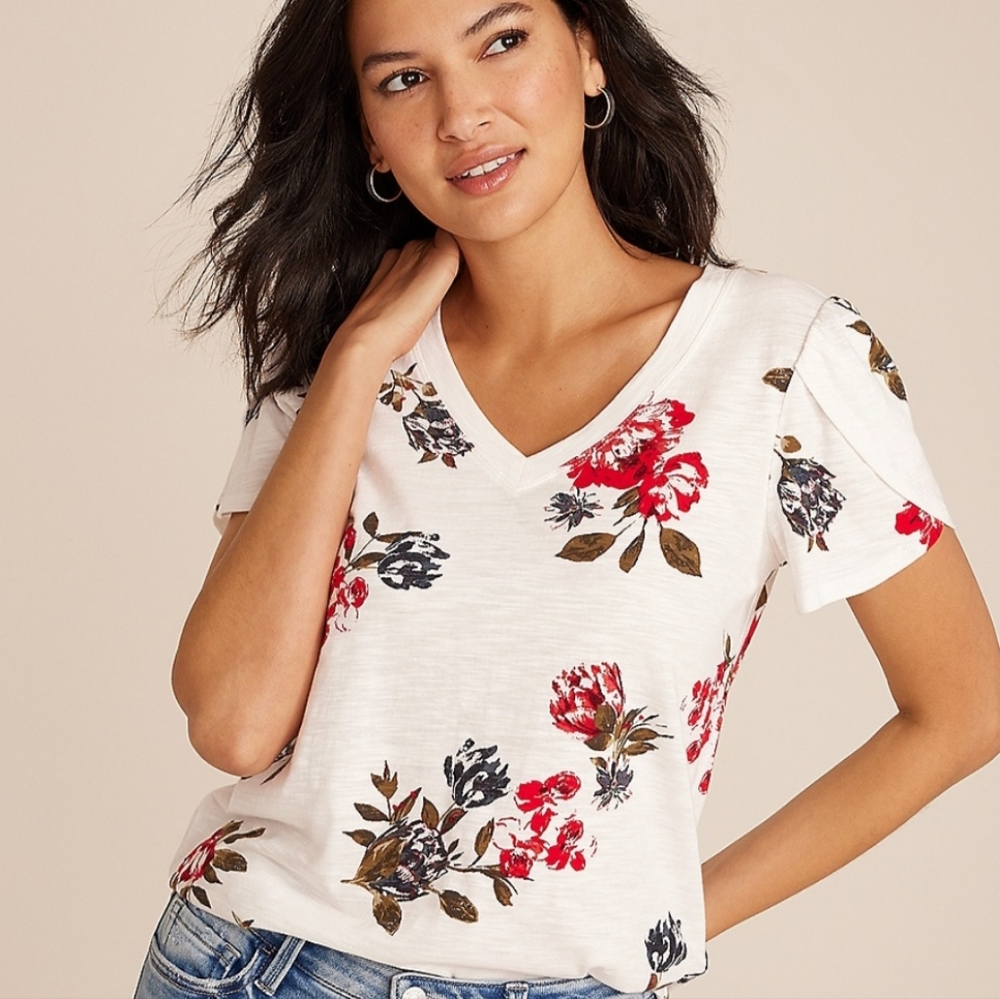 [EUC] MAURICES 24/7 Holland Tulip Sleeve Tee M Medium